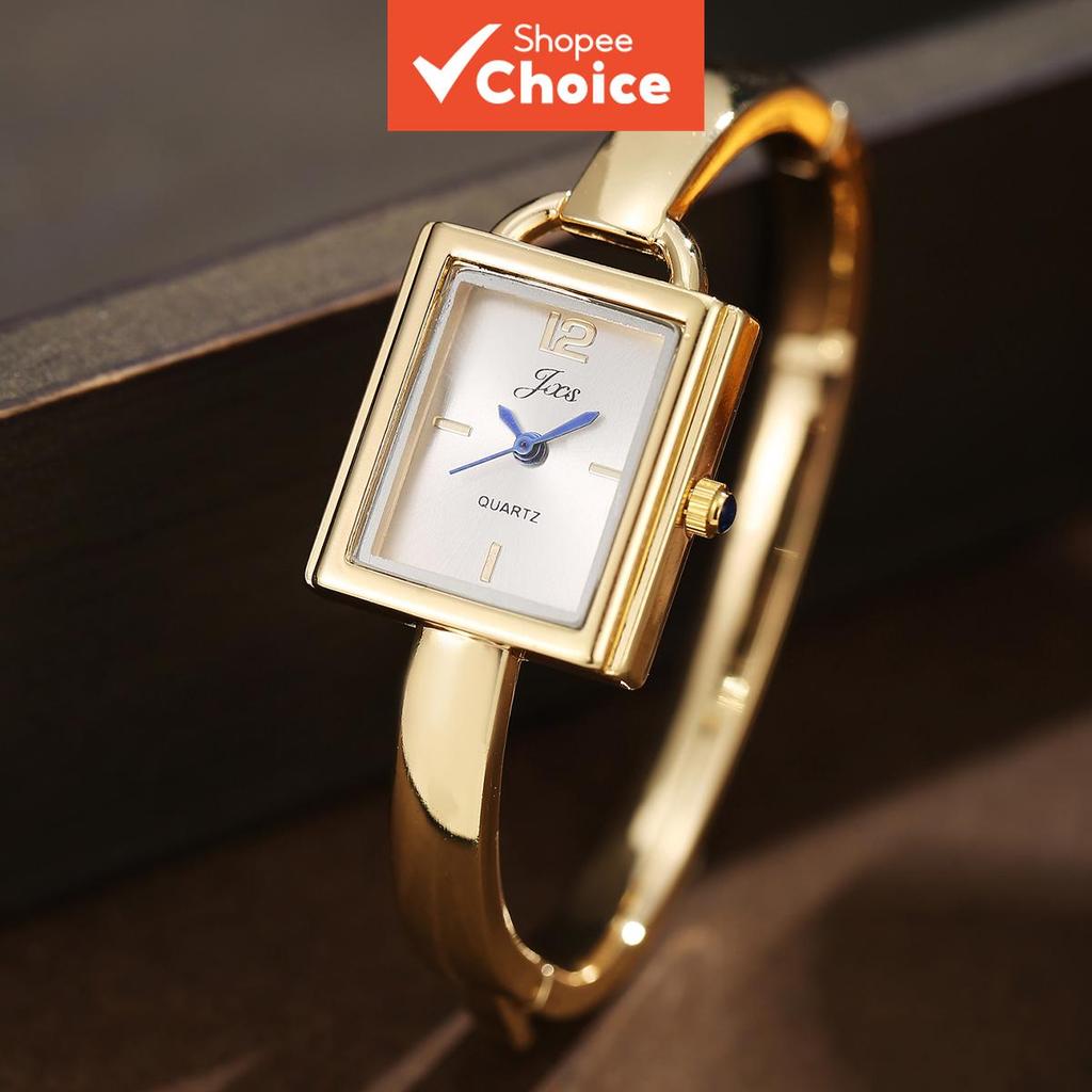 Women Quartz Bracelet Watch Zinc Alloy Square Dial Minimalist Design Multicolor