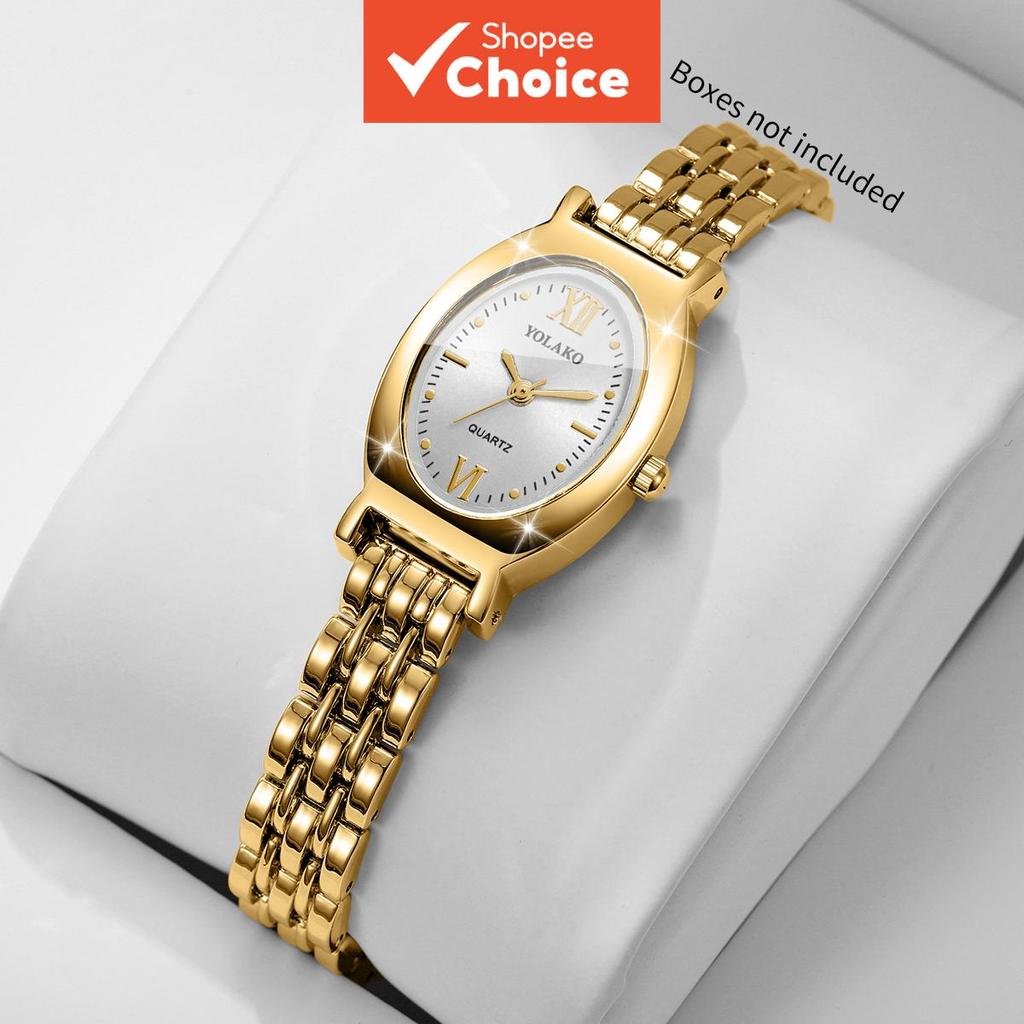 Women Elegant Oval Dial Quartz Watch Ultra-thin Bracelet Strap Ladies Gift