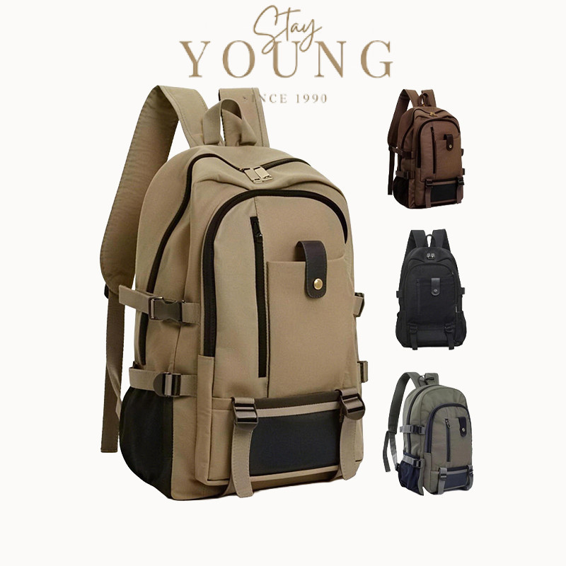 StayYoung Large capacity backpack for men and women couple backpack wear-resistant canvas travel bag