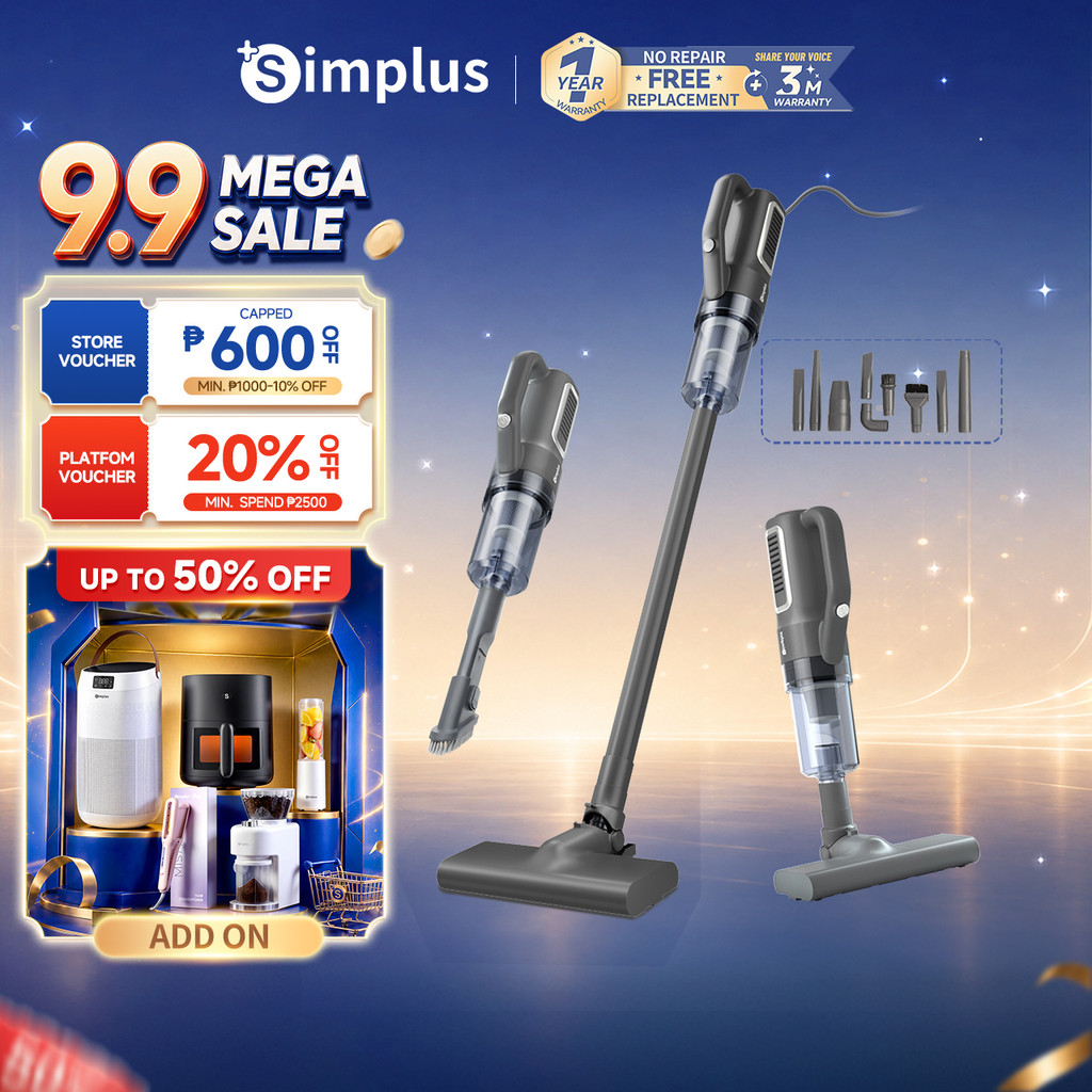 Simplus Vacuum Cleaner 17000Pa Strong Suction 3 in 1 Portable Handheld Multi-use Ultra Quiet