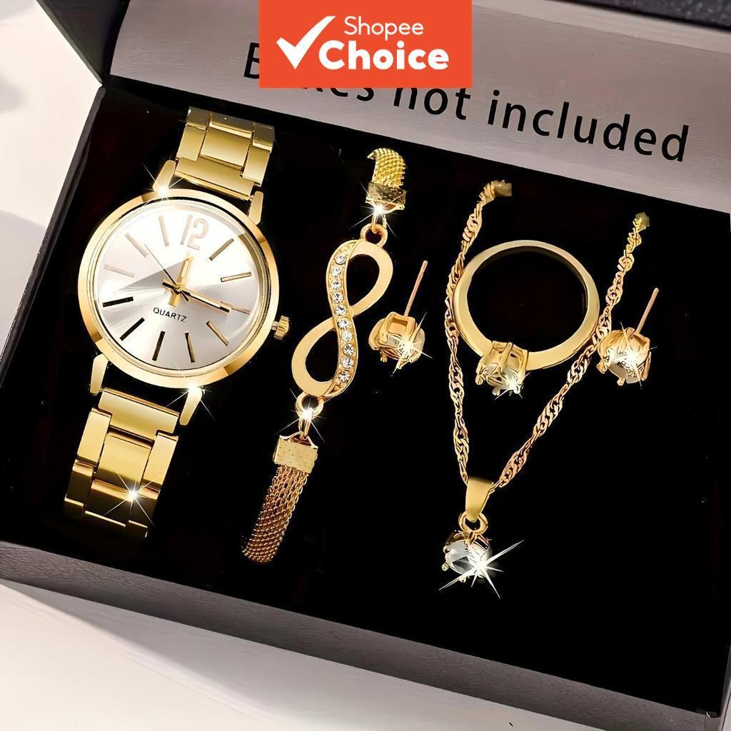 Elegant Luxury Women Quartz Watch Jewelry Set Fashion Simple Dial Ladies Wristwatch（Without Box）