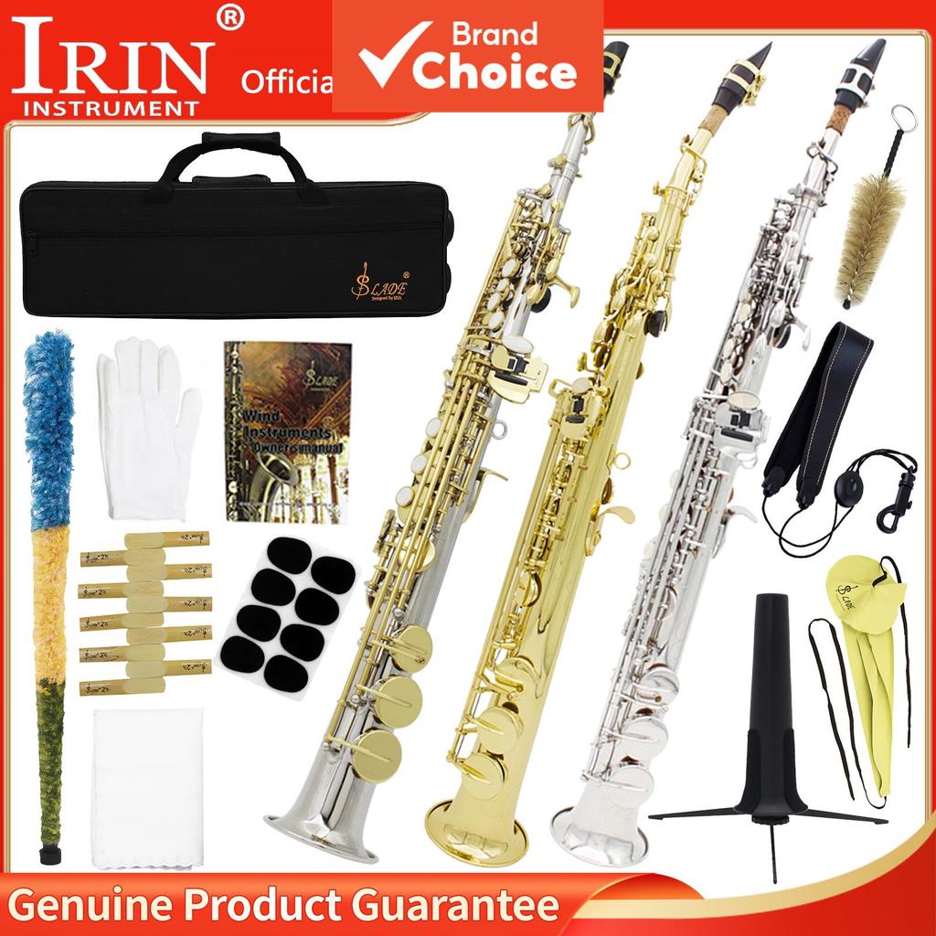 Bb Soprano Saxophone Brass Body Woodwind Instrument With Case Stand Cleaning Set Reed Accessories Fo