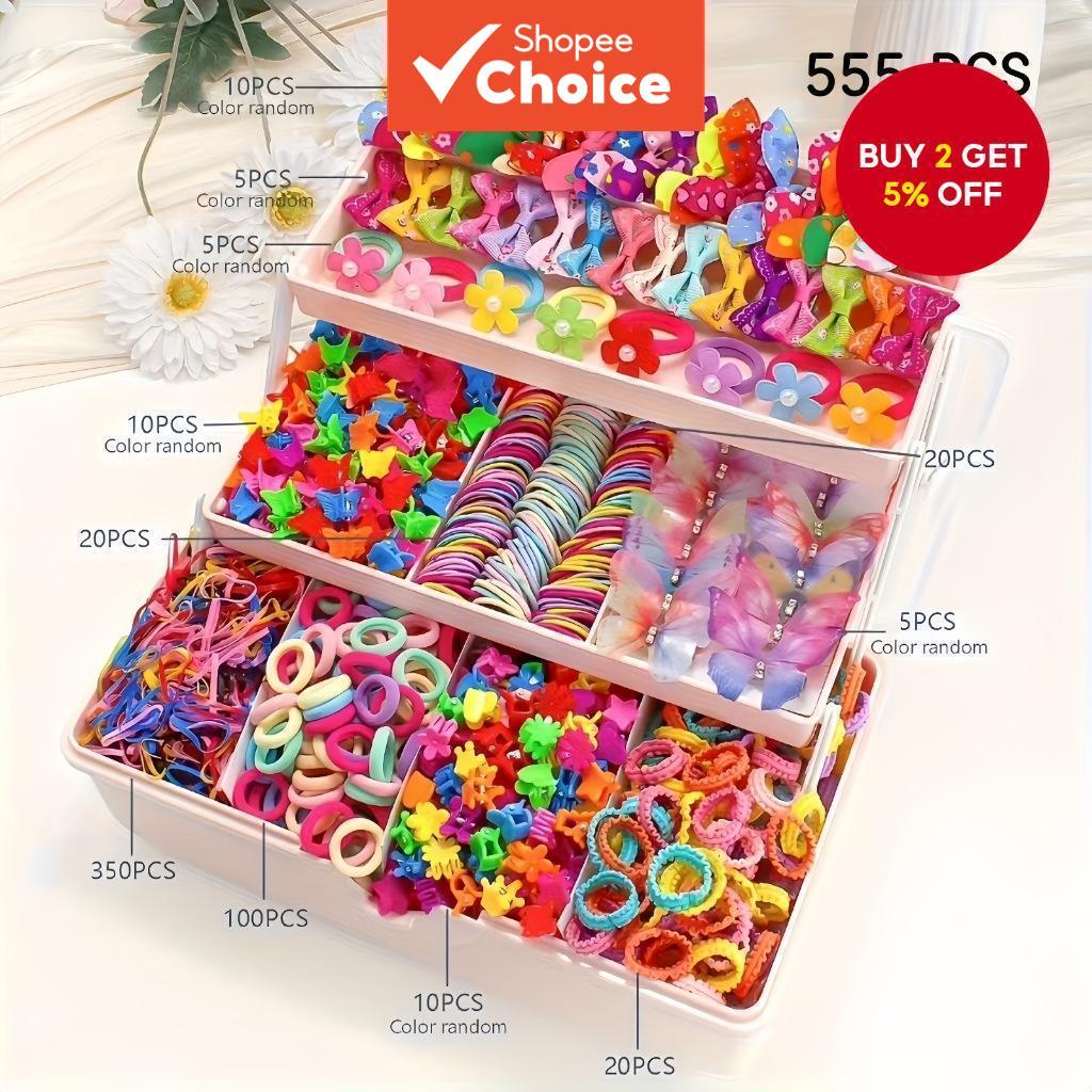 Colorful Butterfly Hair Clips Set Elastic Hair Ties Ponytail Holders Headbands For Women Girls Daily