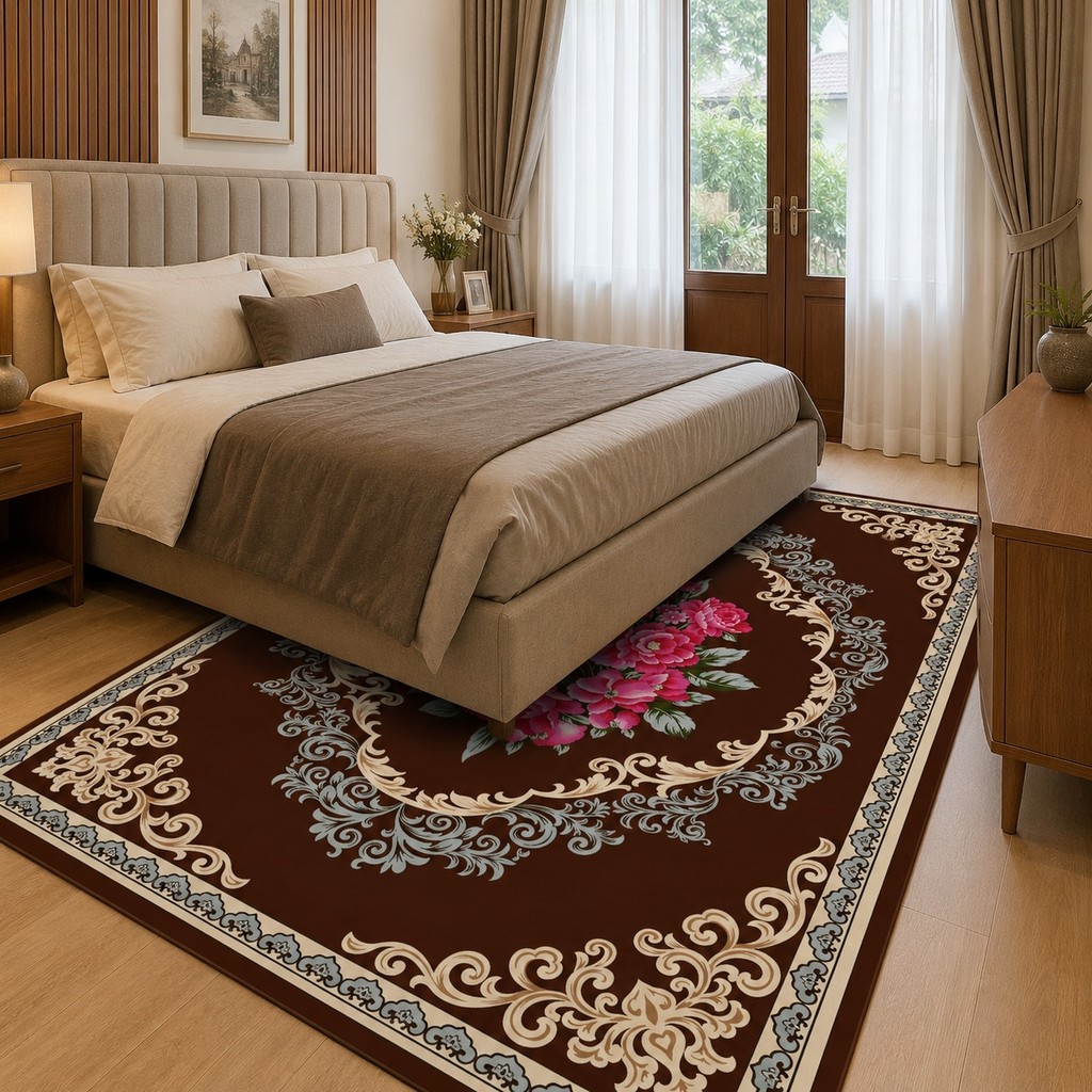 Indahkarpet Karpet Motif 0180 Premium Lembut Anti Slip Tebal Pilihan Ukuran untuk Ruang Tamu Kamar 8
