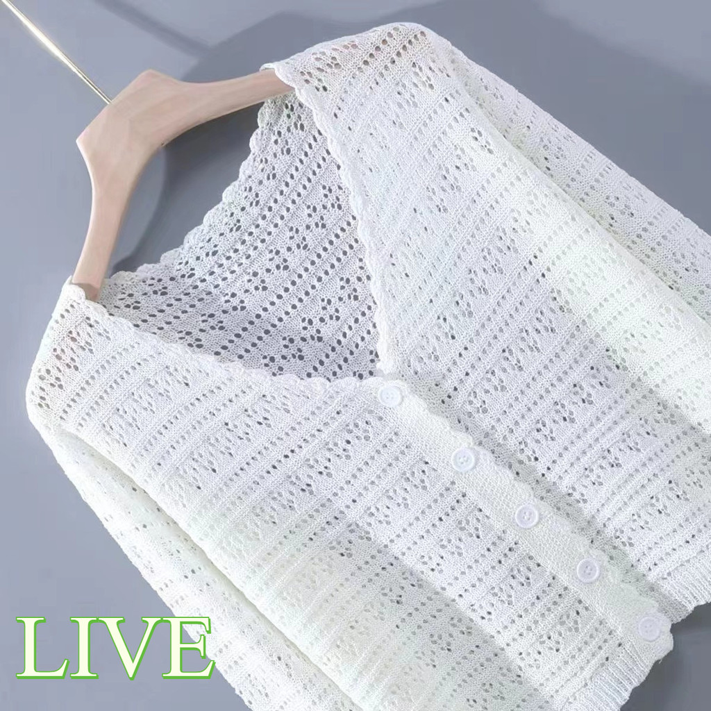 Summer Women Thin Long-Sleeved Ice Silk Sunscreen Cardigan Top