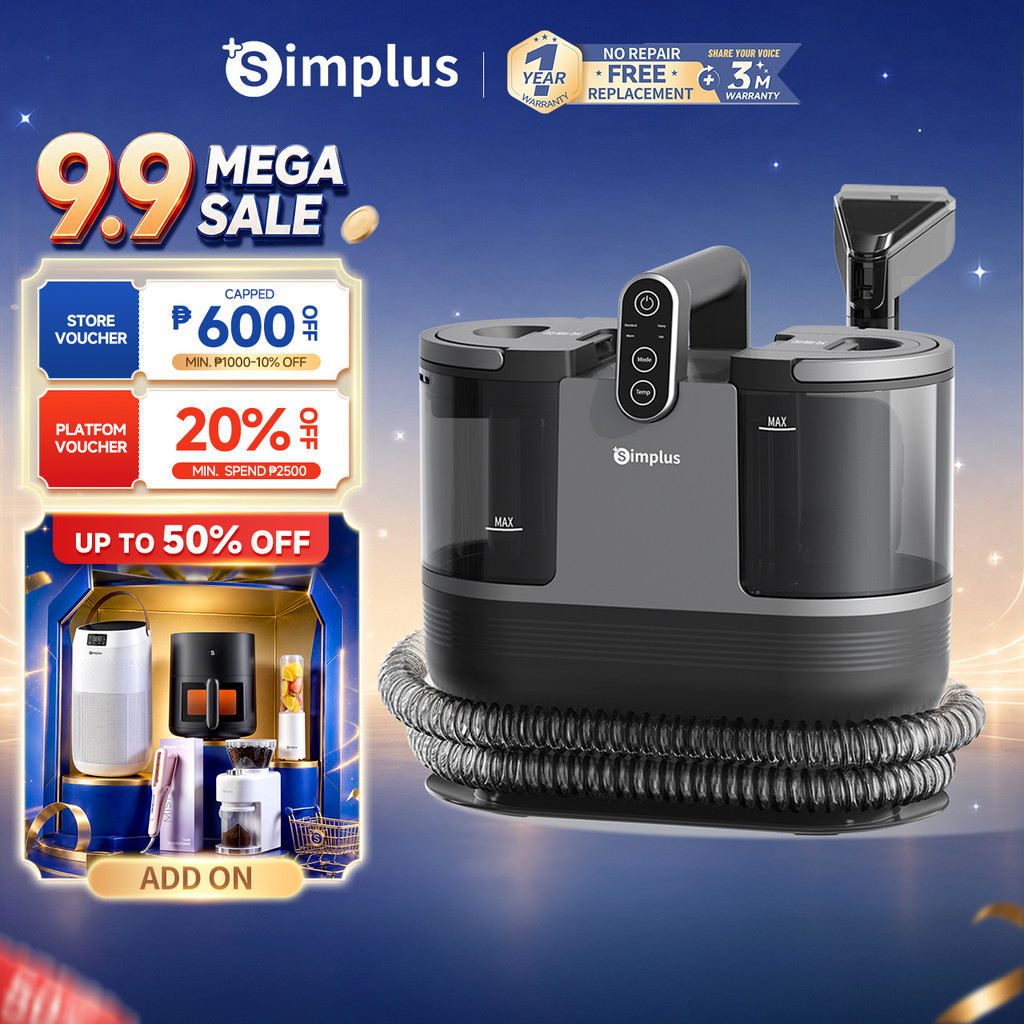 Simplus Wet&Dry Vacuum Cleaner Upgrade 40&60℃ Hot Water Spot Cleaner 20kPA Sunction For Home and Car