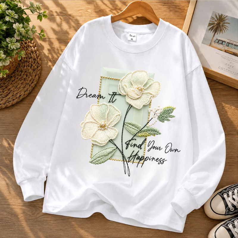 Cloud Tee - Kaos Oversize Lengan Panjang Karet Manset Motif