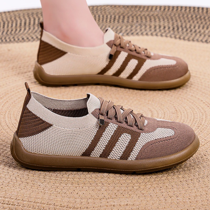 Women's Mesh Doll Shoes Office Flat Loafers for Daily Walking Soft Sole Anti-slip Add 1 size