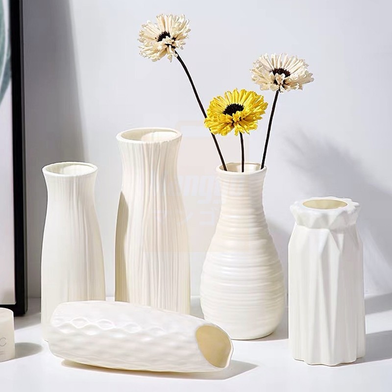 MIC Nordic Plastic Vase Modern Simple Fresh Style Multiple Designs Home Desktop Decoration Ornament