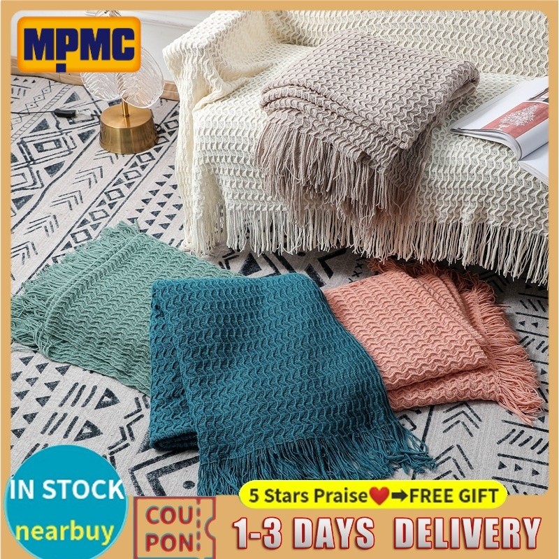 Sofa Blanket Bed End Blanket Knitted Blanket Air Conditioning Blanket Tassel Napping Woolen Blanket
