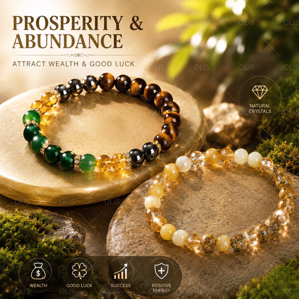 Lucky Beaded Elastic Bracele Natural Crystal Wealth & Money Bracelet Jewelry Gift For Women Men