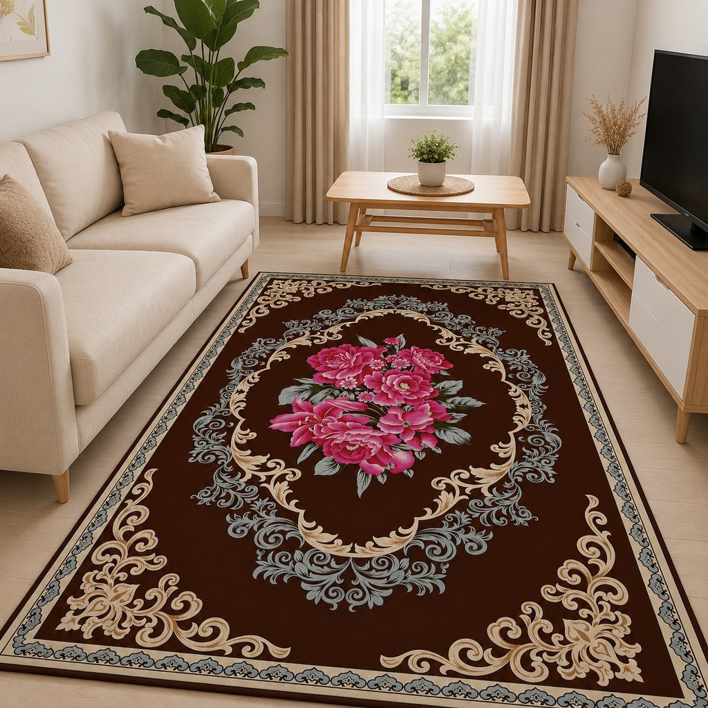 Indahkarpet Karpet Motif 0180 Premium Lembut Anti Slip Tebal Pilihan Ukuran untuk Ruang Tamu Kamar 9