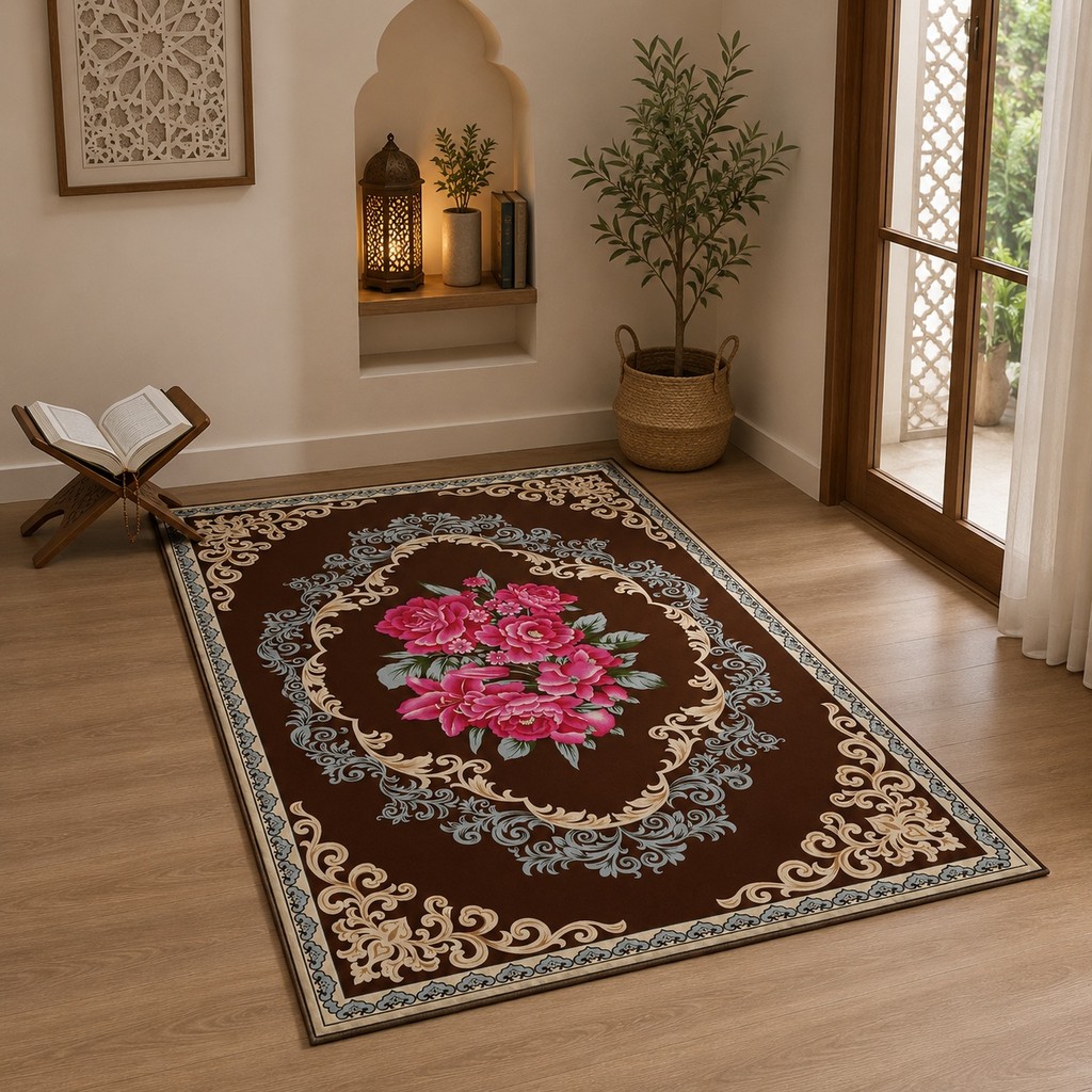 Indahkarpet Karpet Motif 0180 Premium Lembut Anti Slip Tebal Pilihan Ukuran untuk Ruang Tamu Kamar 5