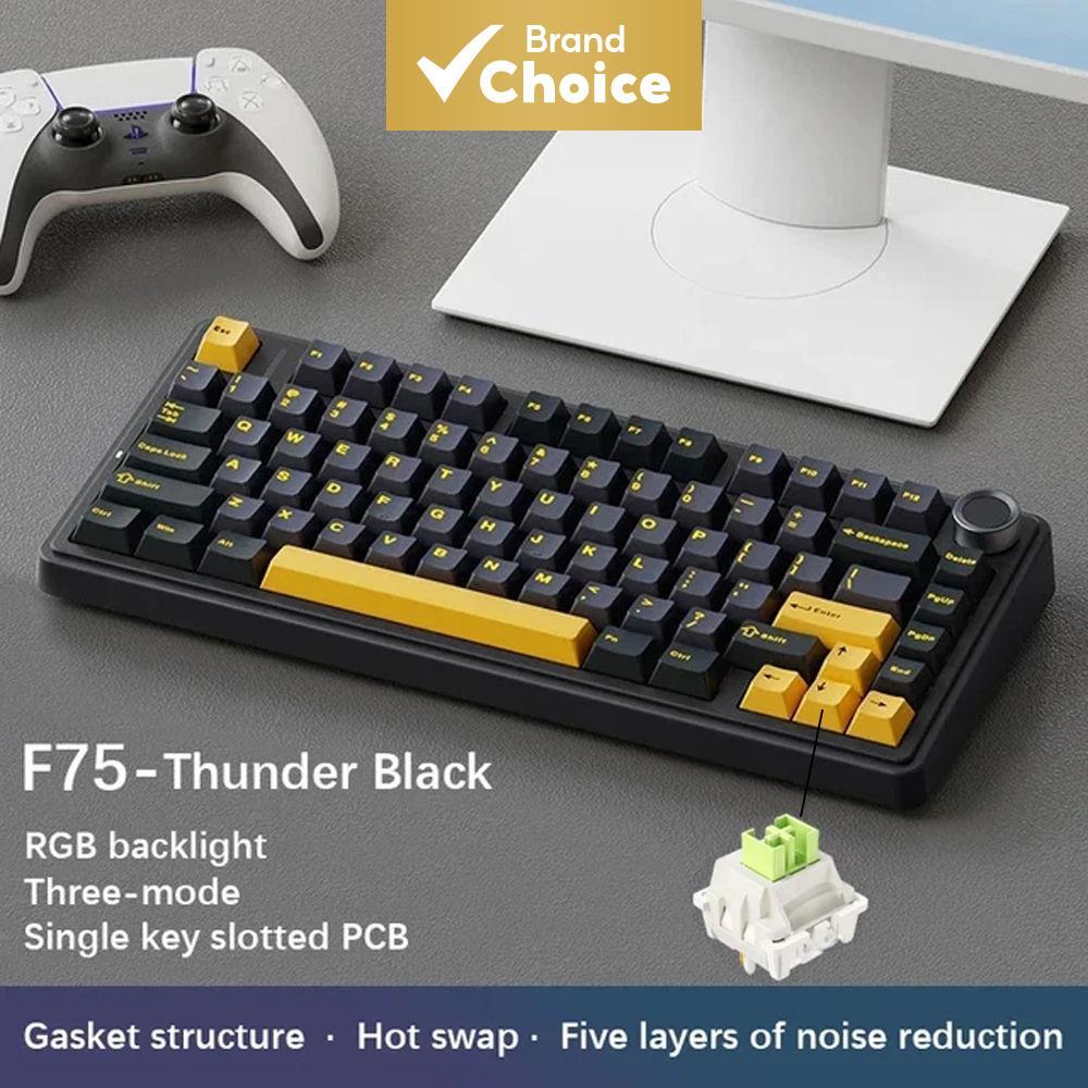 AULA F75 75% Wireless Mechanical Keyboard, Hot Swappable Keyboard Creamy Keyboard, Pre-lubed Greywoo