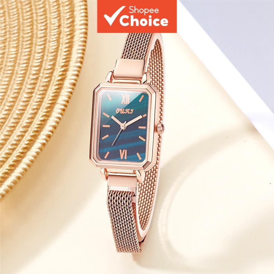 Magnetic Watch Luxury Rose Gold Analog Rectangle Edge Dial W0191