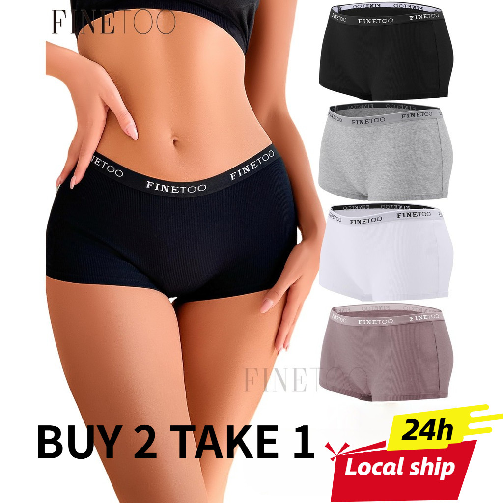 FINETOO 3PCS/Set Brief Boyleg Boxer For Women Panty Seamless Panty Short Brief Boxer Shorts For Fema