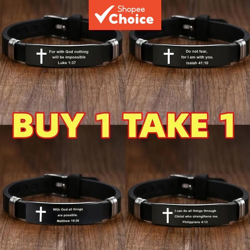 Bible Verse Bracelet Stainless Steel Unisex Couple Friendship Gift Buy 1 Get 1 Free