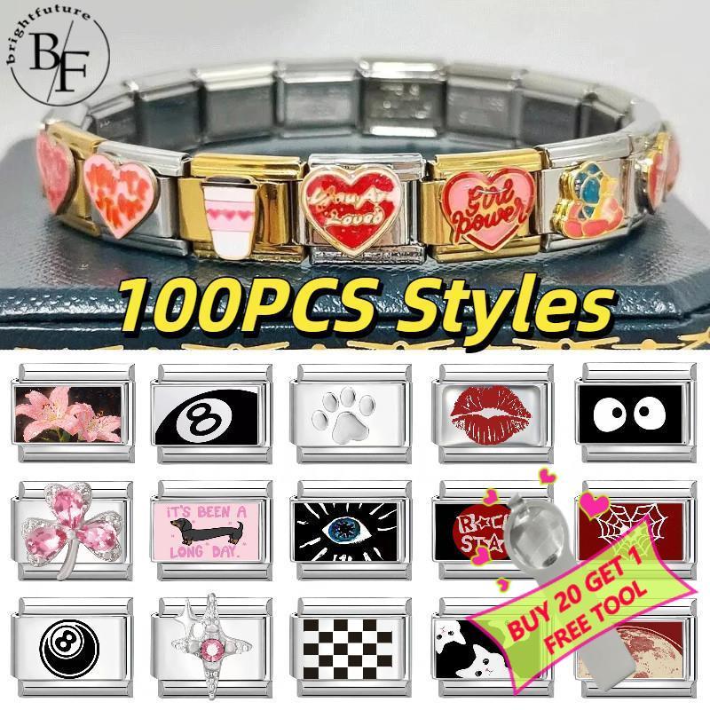 100 Models Creativity Fashion Italian Charm Bracelet Fit 9mm Stainless Steel Bracelet DIY Jewelry Ma