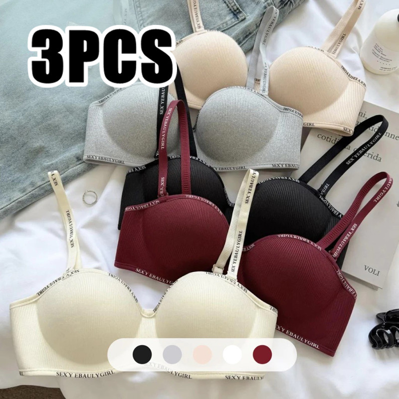 3PCS Seamless bra woman thin cup a 32 34 38 push up Non-wired sexy bras wireless underwear with foam
