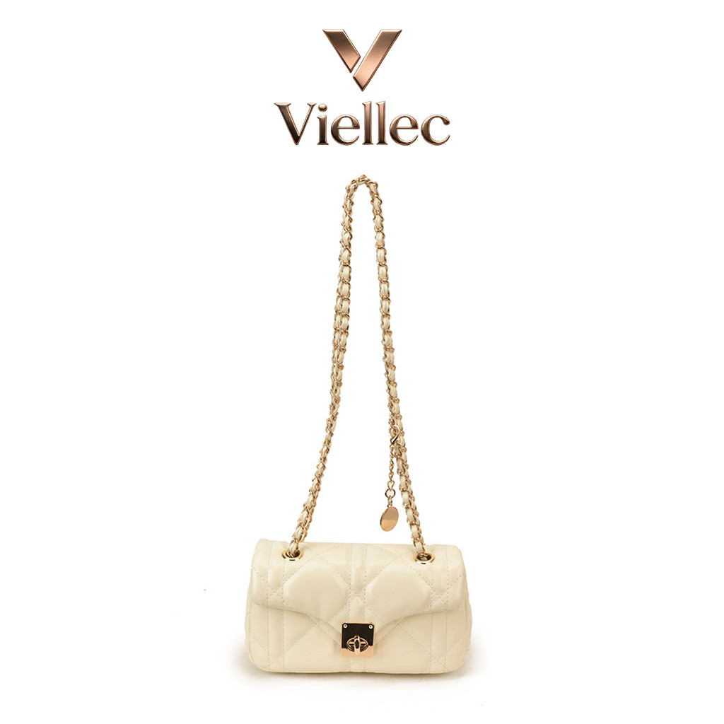 Túi đeo vai Viellec Dây chuyền kim loại Túi đeo chéo kim cương thời trang nữ Túi vuông nhỏ