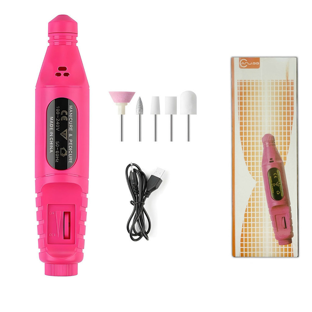 Kit Profissional de Lixadeira de Unhas Elétrica com Broca e Motor Bivolt para Manicure e Pedicure an