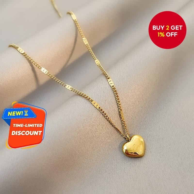Minimalist Heart Necklace, New Titanium Steel Choker, Non-Fading Elegant Accessory for Chic and Luxu