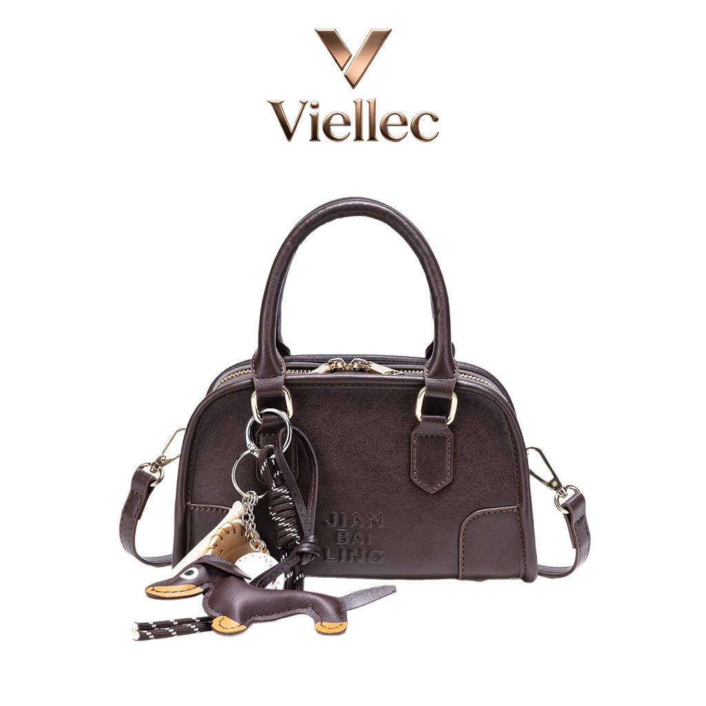 Túi xách Viellec Xu hướng thời trang 2026 Phong cách mới Niche Phong cách cổ điển Túi Bowling Túi đeo vai Túi Messenger