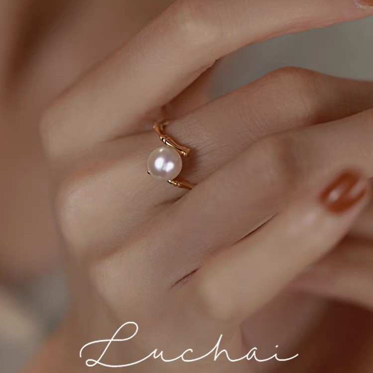 Ngọc Trai Nhẫn Nữ Ánh Sáng Sang Trọng, Điều Chỉnh Size Phù Hợp Trend Thời Trang