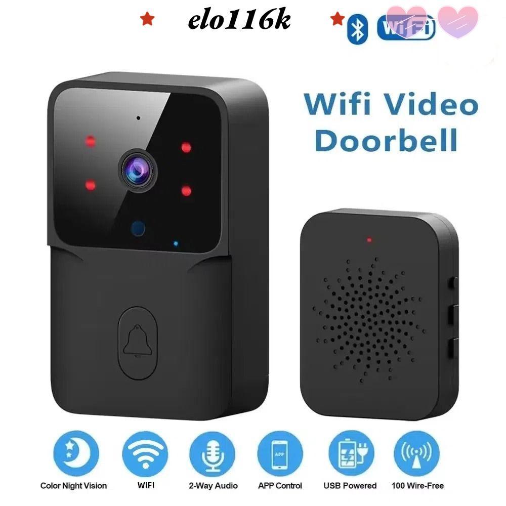 ELOK Smart Video Doorbell, Easy Installation HD Wireless Doorbell, Useful Security Video Intercom Remote Access Infrared Night Vision Doorbell Camera Smart Home