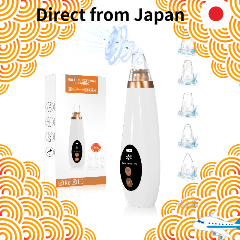 【Direct from Japan】Pore Vacuum Cleaner [2025 New Version · Ideal for Beginners] Pore Cleansing Pore Care 6 Suction Heads 3 Suction Levels Blackhead Removal Comedone Cleaner Nose Pore Cleanser Facial Beauty Device Beauty Appliance USB Rechargeable Unisex
