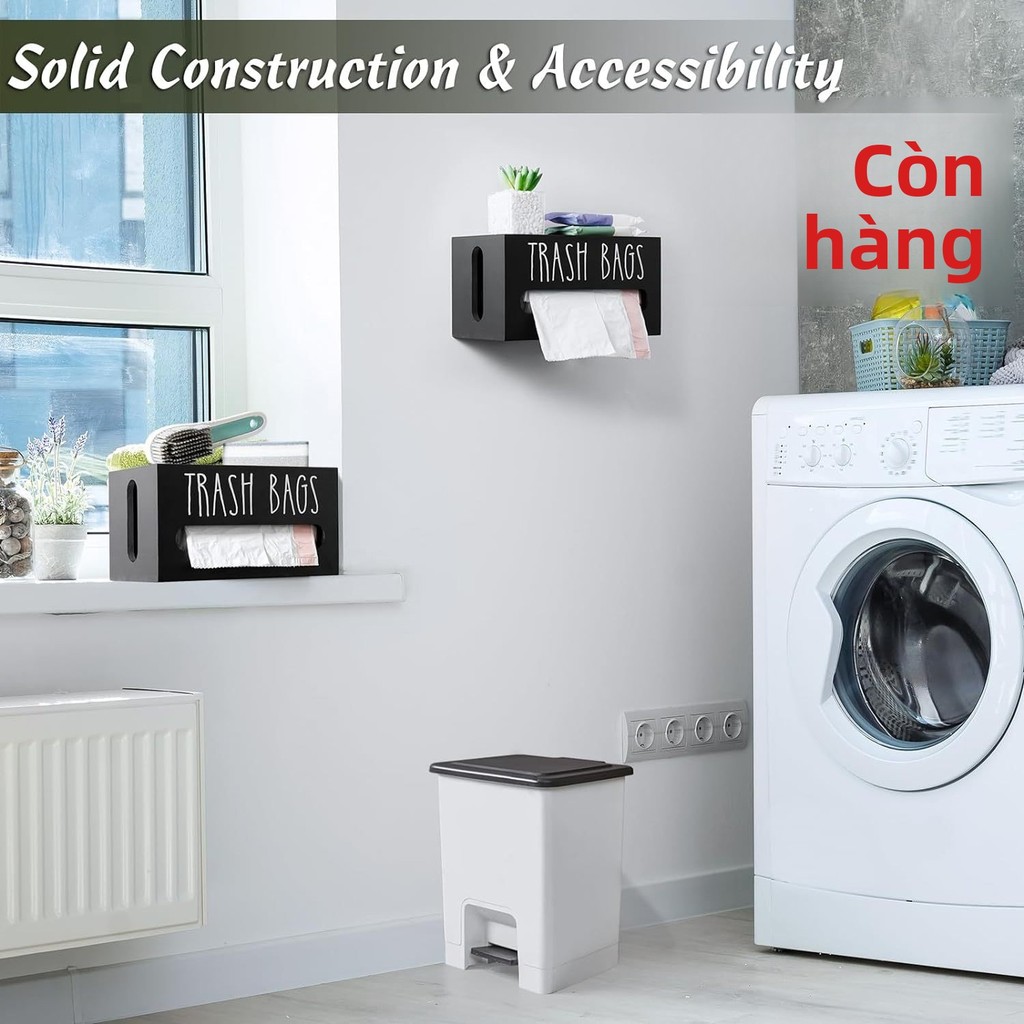 Túi Đựng Rác Xuyên Biên Giới Hộp Bảo Quản Bằng Gỗ Có Nắp Hộ Gia Đình Nhà Bếp Túi Nhựa Phân Loại Hộp Đựng Khăn Giấy Có Thể Tháo Rời