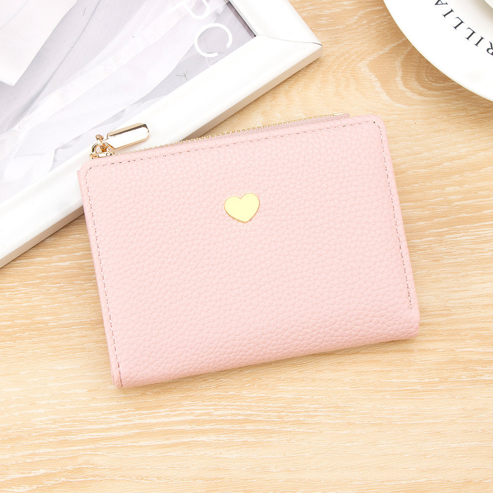 Ví ngắn nữ mới Ví đựng tiền xu tình yêu Mini họa tiết sỏi dễ thương Giảm giá 20%