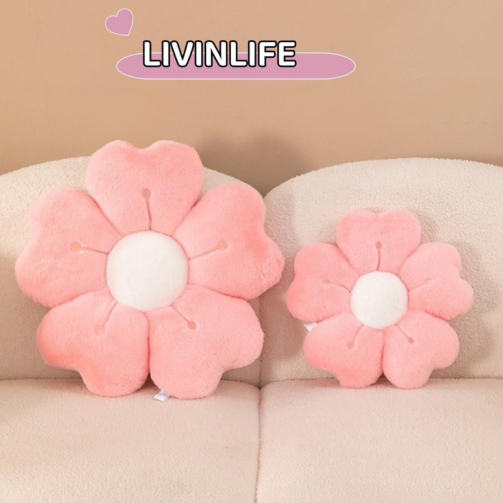 LIVINLIFE ​Plush Daisy Pillow, Floral Design Cozy Flower Throw Pillow​, Adorable Comfortable ​Daisy