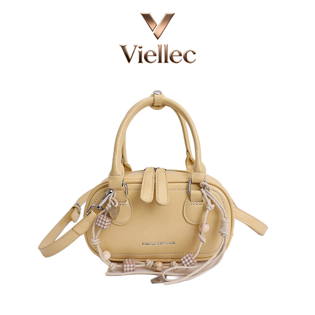 Viellec Màu Nguyên Chất Túi Xách Cao Cấp Thường Ngày Phù Hợp Với Thời Trang Đi Lại Niche Thiết Kế Túi Đeo Vai Túi Mini Đơn Giản