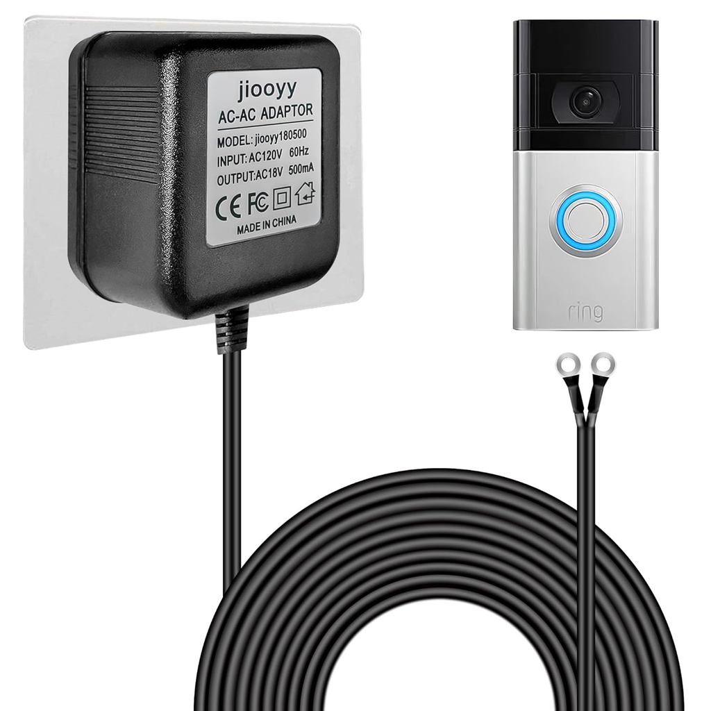 18V500mA Doorbell Transformer - Video Doorbell Power Adapter, for Ring Video Doorbell Pro and Ring Video Doorbell 2, Compatible with Zmodo Smart Doorbell and Nest Hello Doorbell(16