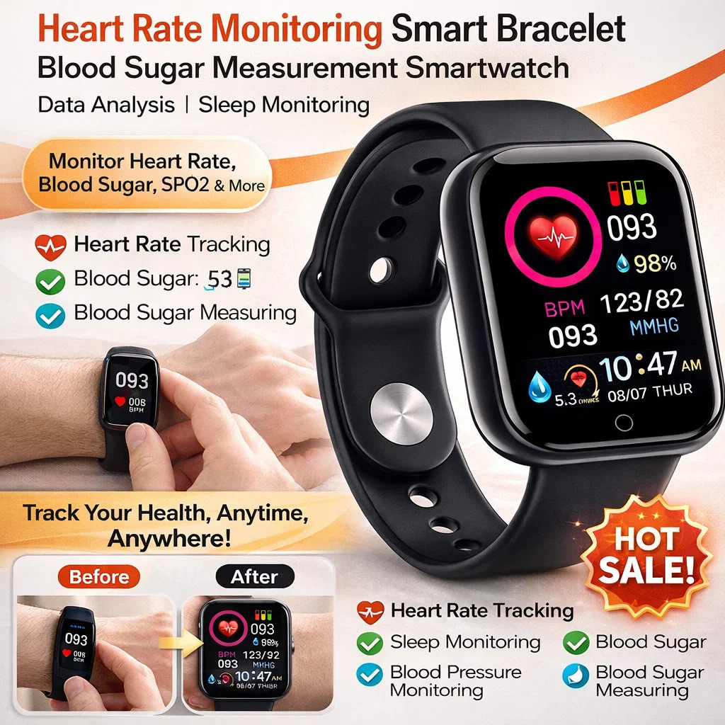 Health monitoring Intelligent equipment Blood Sugar Measurement Smartwatch Motion tracking Blood pre