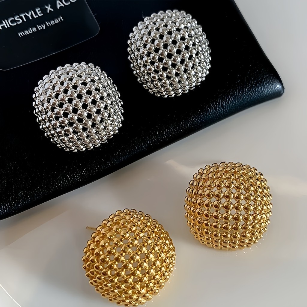 Bông tai lớn kim bạc và vàng ánh sáng - Phong cách mới 2026, sang trọng và thời thượng cho nữ