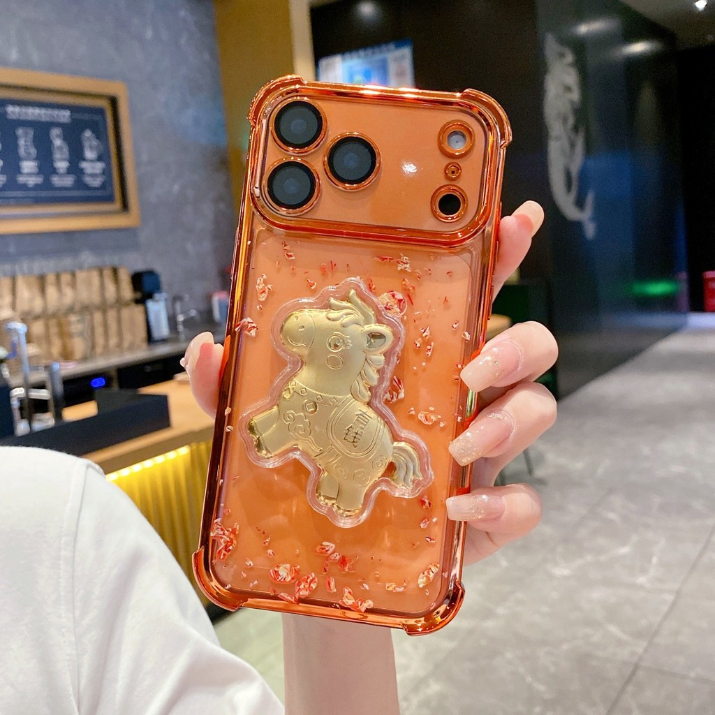 Epoxy ba chiều sáng tạo Thích hợp cho Apple 17 / 16 / 15 / 14 / 13 / 12 / 11 Vỏ bảo vệ chống sốc trong suốt Acrylic bao gồm tất cả