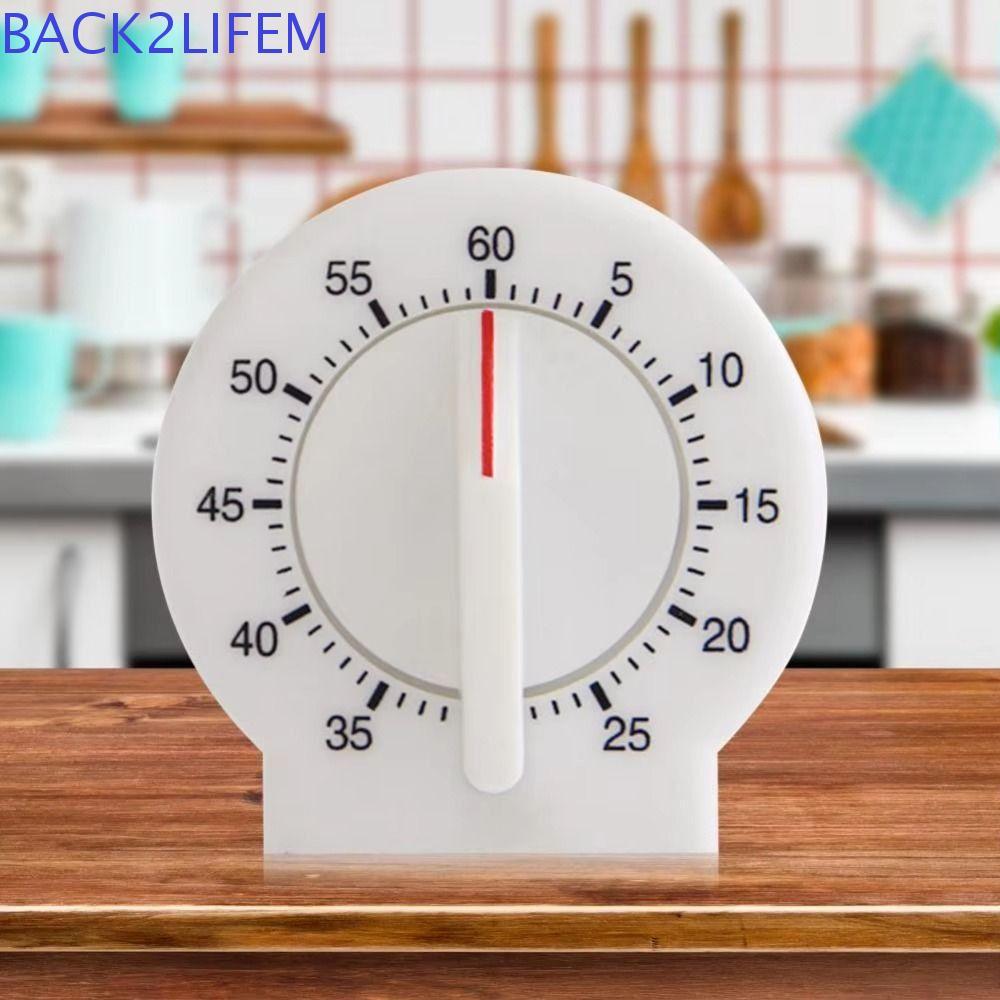 BACK2LIFEM Mechanical Timer, Loud Sound 60 Minute Kitchen Timer, Visual Reminder Round Standing Manual Operation Cooking Timer Home Kitchen