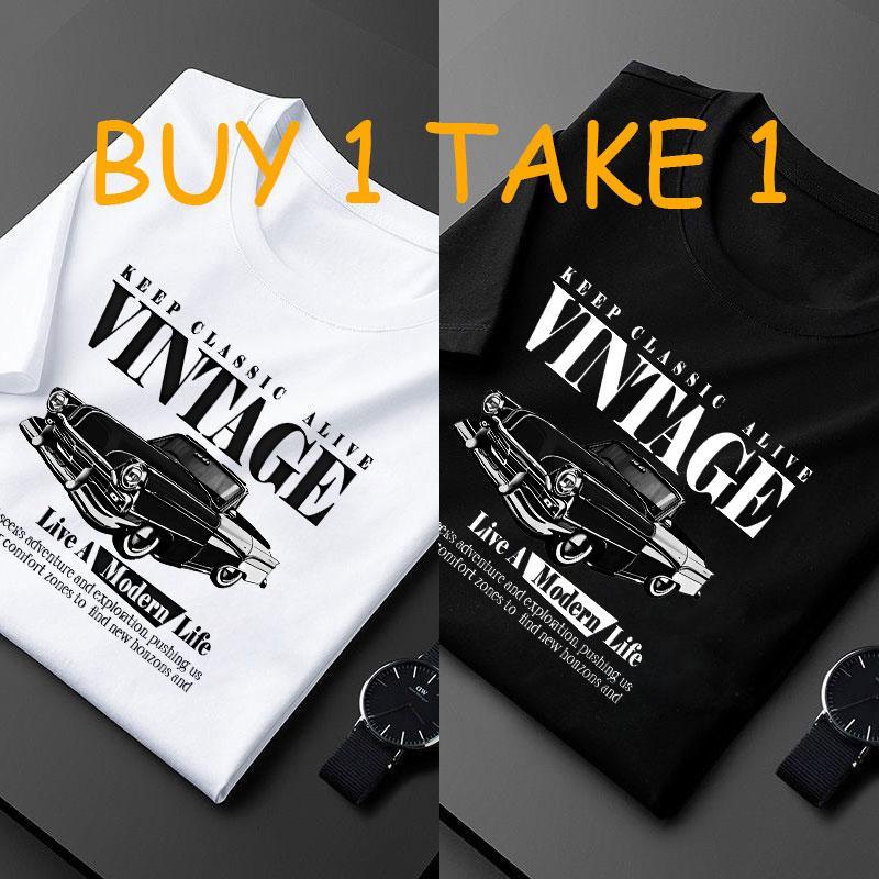 [BUY 1 TAKE 1]2pcs Couple Print T-shirts Fashion minimalism Unisex T-shirts Simple ordinary tops cod