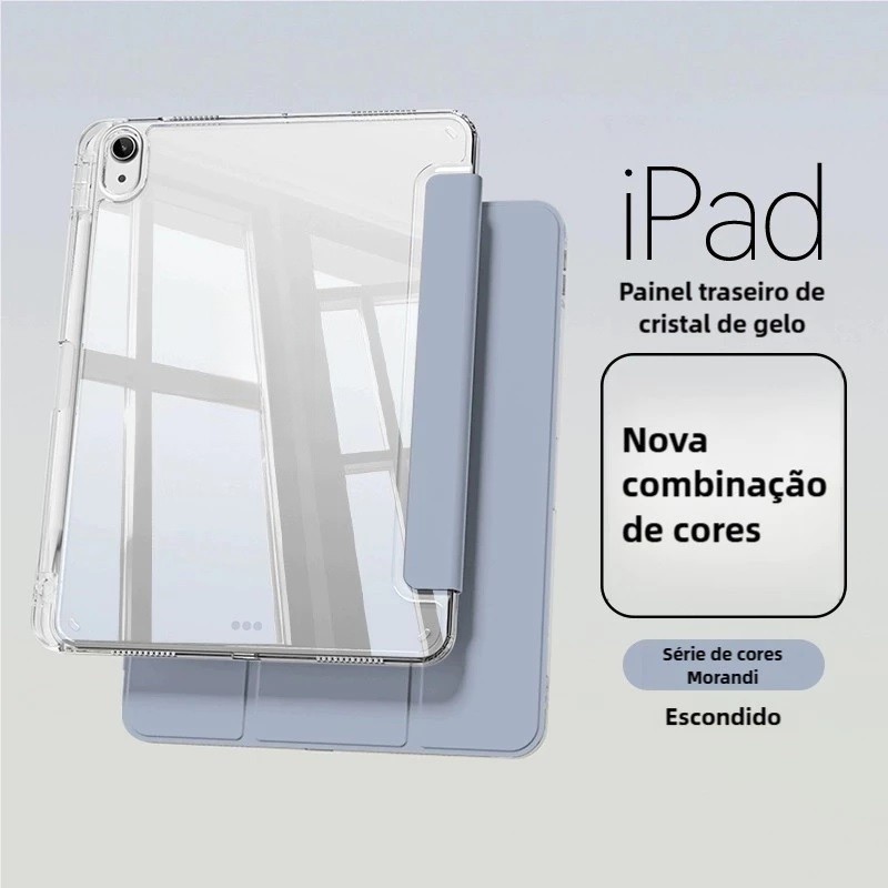 Capa Transparente Proteção Para ipad 7/8/9/10/11(A16)/Pro 11" , Air 4/5/M2/ M3 com suporte para cane