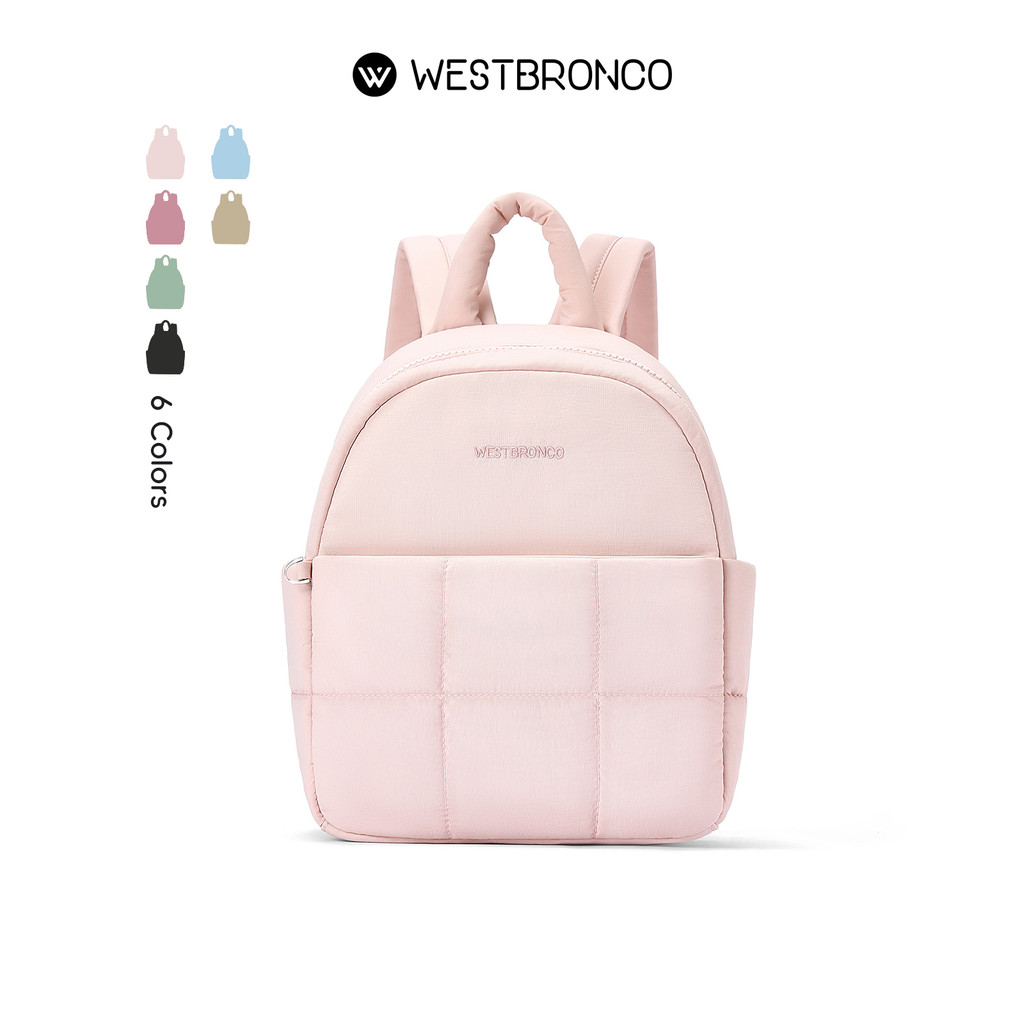 WESTBRONCO Mini Backpack, Made of nylon, waterproof，Quilted Casual Daypack, Lightweight, Puffer Bags