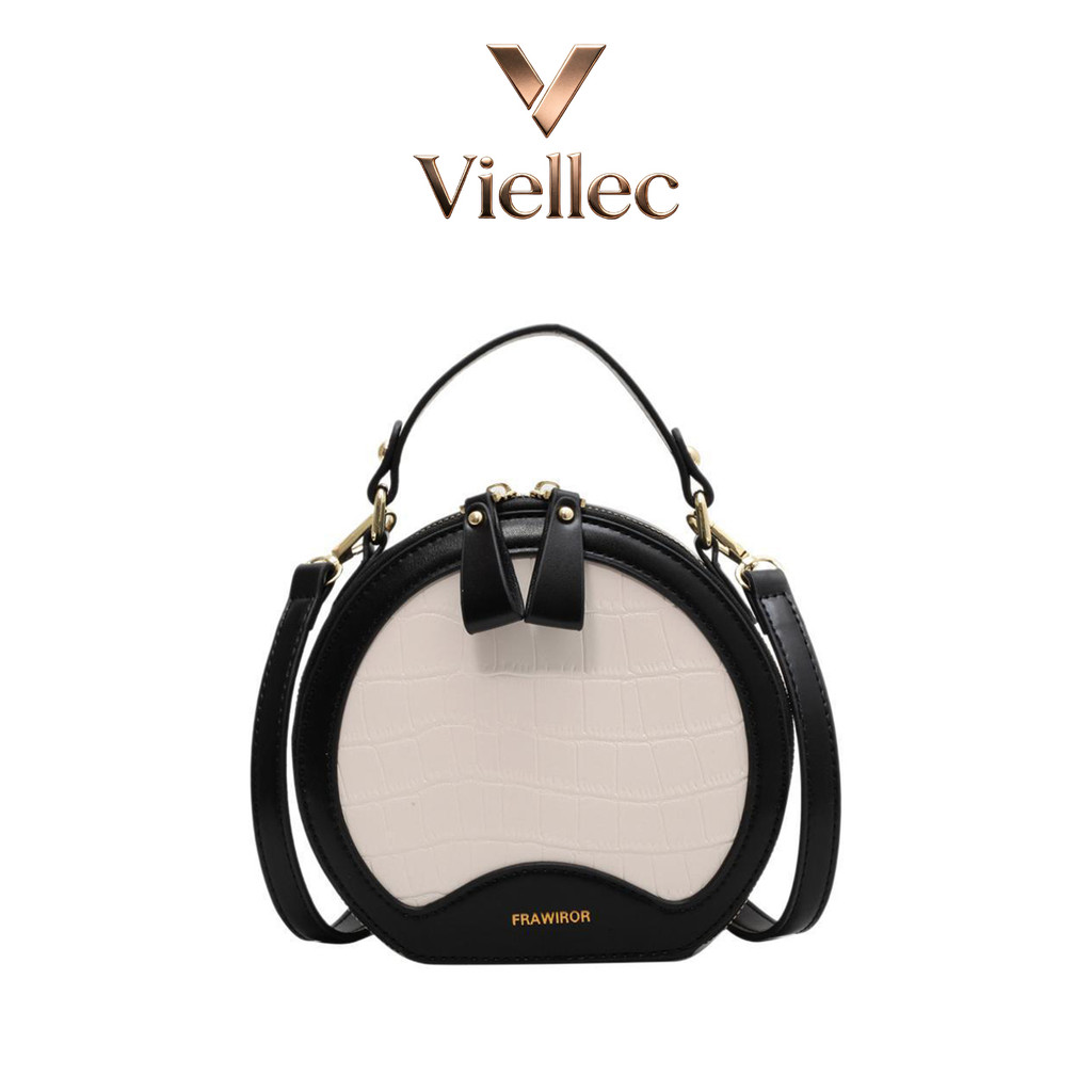 Viellec Túi Hộp Tròn Nữ Độc Đáo Thời Trang Sức Sống Di Động Sử Dụng Kép Chất Lượng Cao