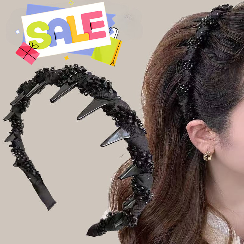 Korean Retro Headband Handmade Beaded Headbands Fashionable and Exquisite Headband Hair Accessories