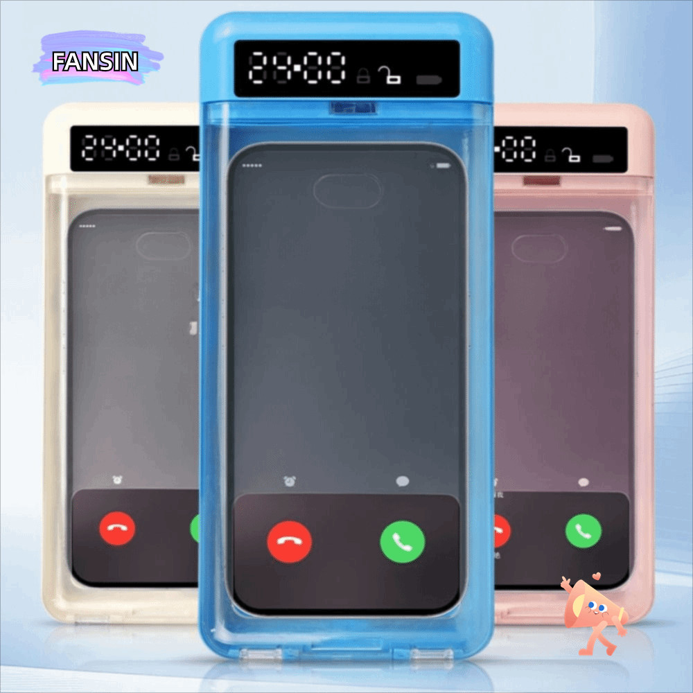 FANSIN1 Phone Lock Box with Timer, Portable 24 Hours Phone Locker Storage Box, LCD Display Self-Control Transparent Lid Phone Box ADHD