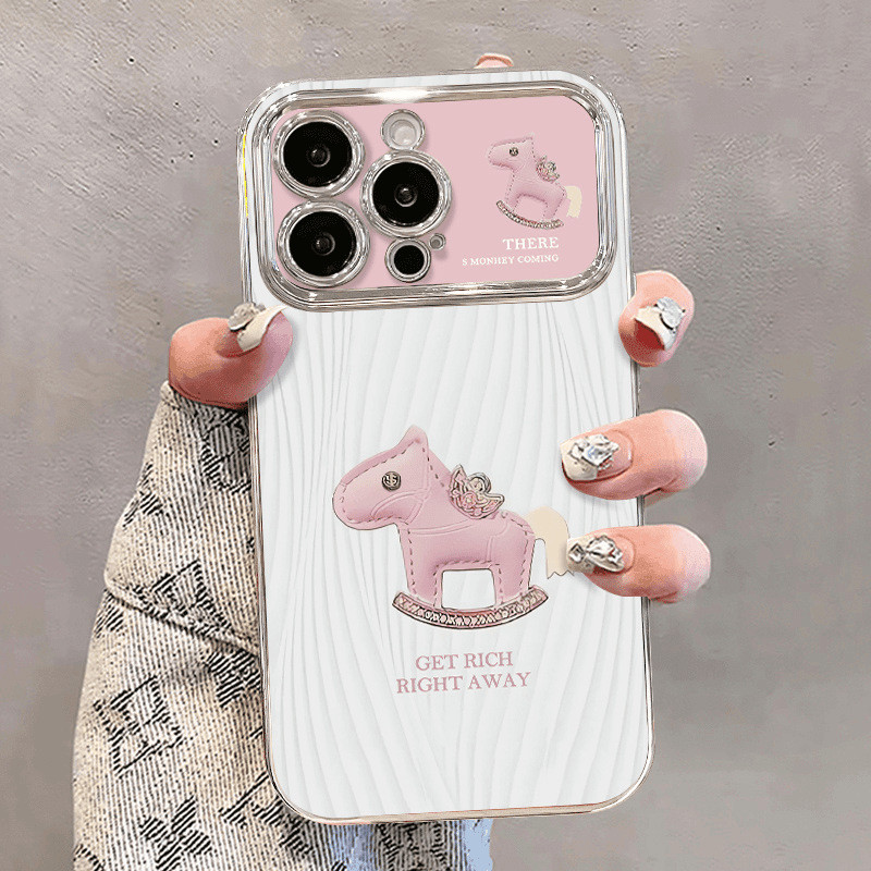 Ốp Lưng iPhone Mẫu Ngựa Hồng Dễ Thương | Dành Cho 17 / 16 / 15 / 14 / 13 / 12 / 11 / X | Có Chân Đỡ / Không Chân Đỡ | Phong Cách Nữ Tính Bảo Vệ Toàn Diện