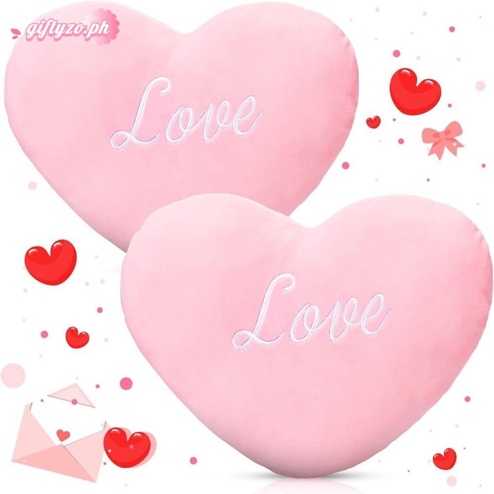 GIFTYZO Heart Plush Pillow, Home Decorative Valentines Day Soft Pillow, Pink Color Hot for Birthday