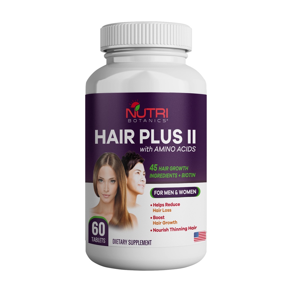 Hair Plus II with Amino Acid, Biotin - Hair Growth Supplement, 45 Hair  Vitamin, Stop Hair Loss - Men & Women - 60 Tablet | Shopee Singapore