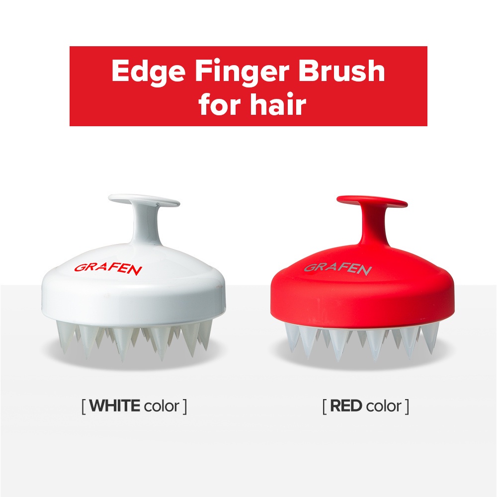 [GRAFEN] Edge Finger (Red/White) [Scalp Massager Brush, Improves Blood ...