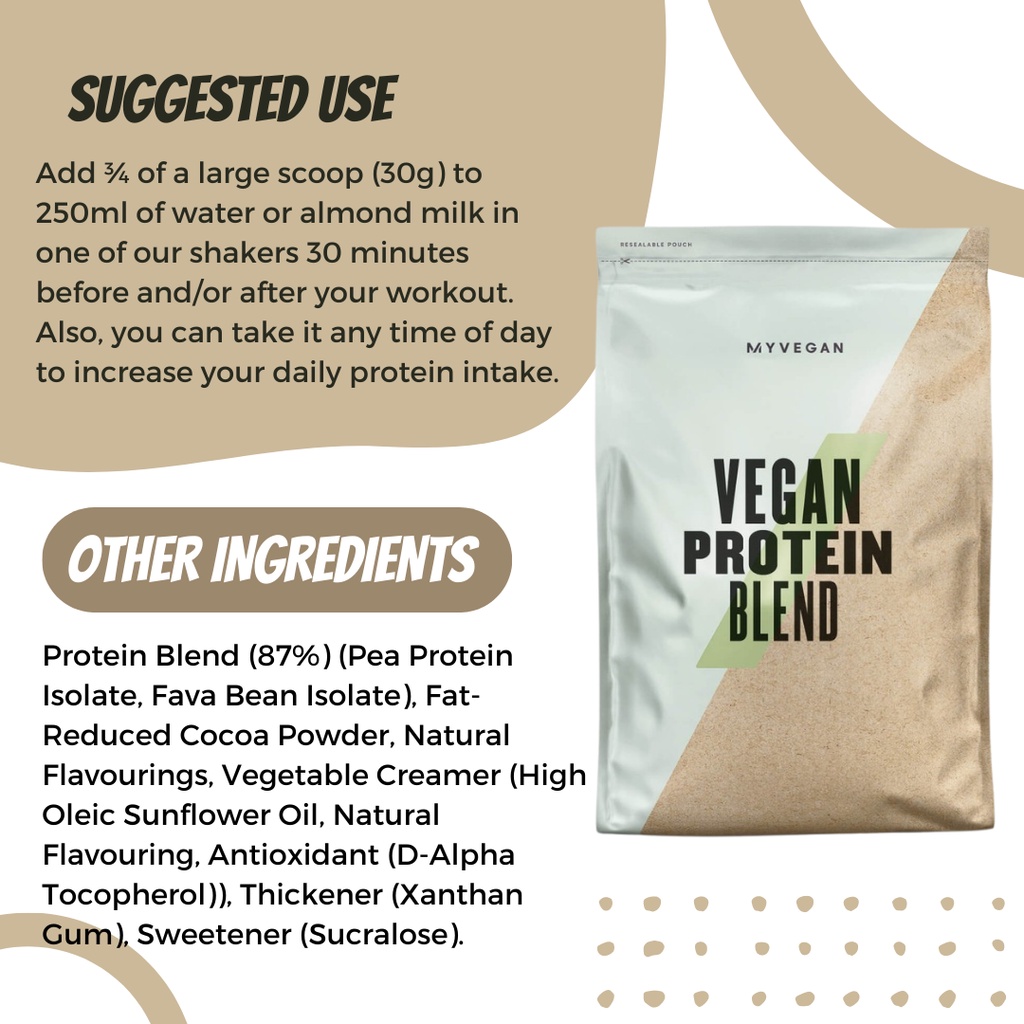 Myprotein Vegan Protein Blend | Blend of Pea and Fava Bean Protein Isolates | For Vegans | Grow Muscle - Suggested Use